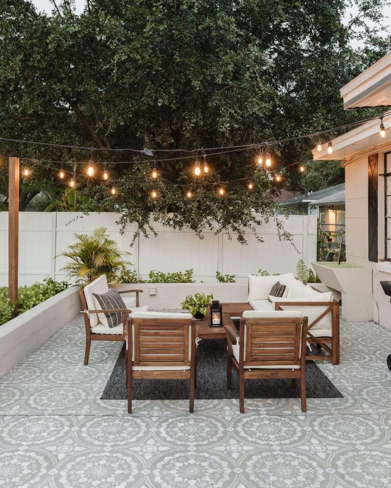 20 Small Backyard Concrete Patio Ideas on a Budget - Romanticizing Rachel