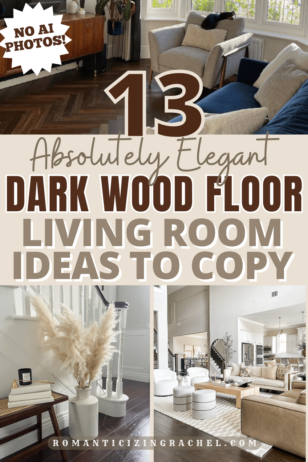 13 Stunning Dark Wood Floor Living Room Ideas for When You're Stumped - Romanticizing Rachel